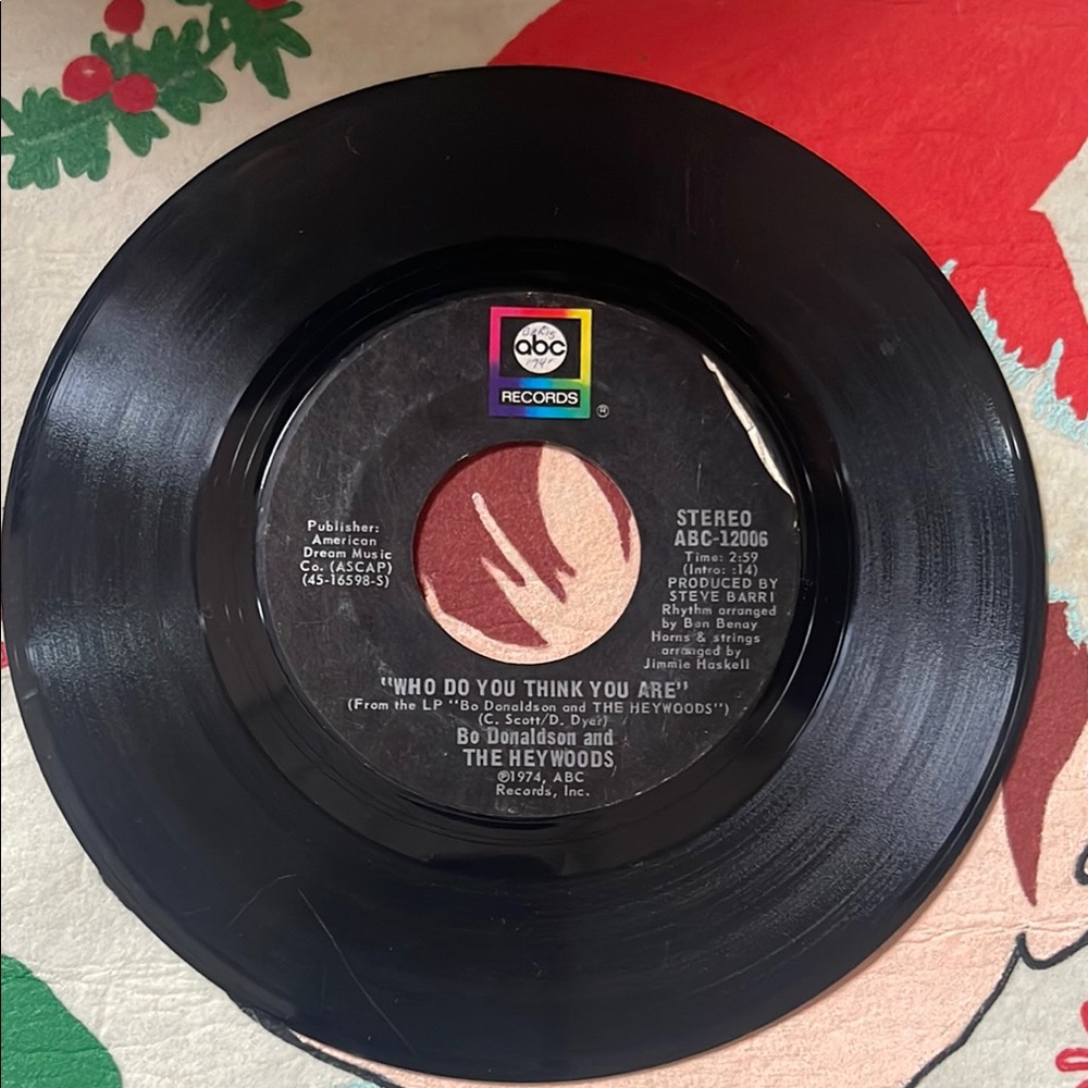 ABC Records Vinyl 45 RPM Bo Donaldson & the Heywoods - Picture 3 of 4
